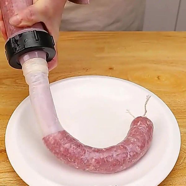 Manual Sausage Machine Funnel rellenador de relleno Inyector de carne Herramientas Gadget caseros multifuncionales Herramienta de cocina útil