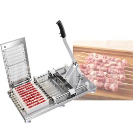 Handmatige spiesmachine herbruikbaar vlees string apparaat schapenvlees kebab spies machines lamb satay stringer maker voor bbq barbecue