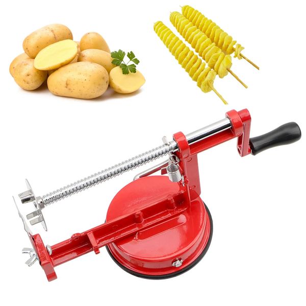 Manual Spiral French Fry Cutter Herramientas de cocción Vegetales Sigeralizador Twisted Patata Sgara de acero inoxidable Gadgets 240407