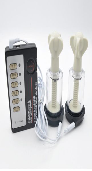 Manual Succión Pezón Clitoris Bomba de vacío Masajera de descarga eléctrica Pussy Estimulador Bondage Gadgets Adult BDSM Juegos de sexo TO9434657