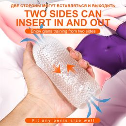 Handleiding Vacuüm Controle Masturbator Cup Zuigen Air Release Kunstvagina Poesje sexy Speelgoed Voor Mannen Masturbatings Twee Side Insert