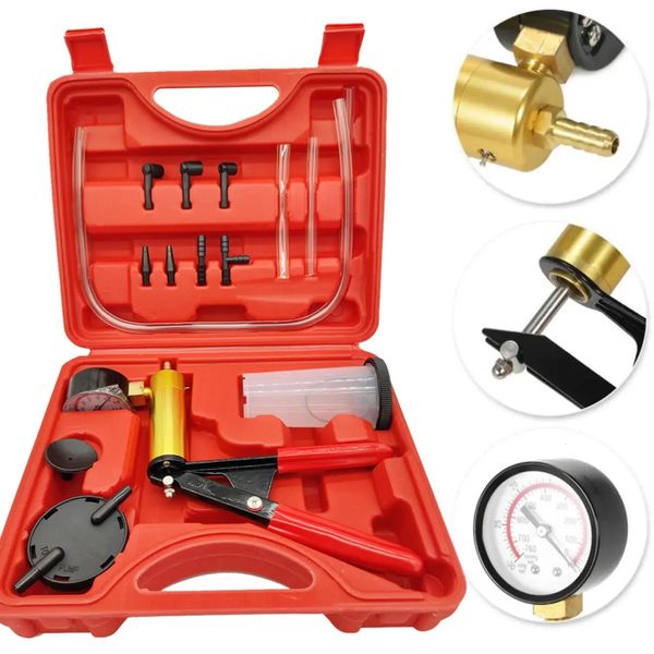 Pompe à vide manuelle, Kit de vidange de liquide de frein, pistolet à vide, Kit de testeur de pompe, jauge à vide Portable en aluminium Durable 240115