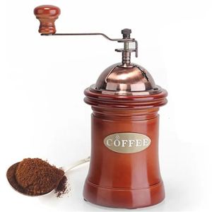 Handmatige houten koffiemolen Handgriepte Machine Retro -stijl Design Coffee Bean Pepper Mills Vintage Maker Keukengereedschap 240506