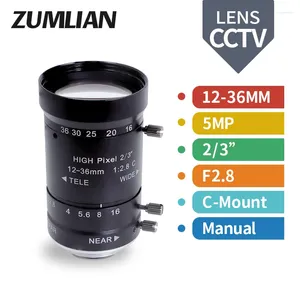 Handmatige zoom 5,0 MP C-vatting 12-36 mm lensvervorming Diafragma Machine Vision 2/3 