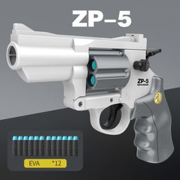Manual ZP5 Revólver Pistola Eyección de shell Throwing Bullet Lanzanza de balas de espuma suave Pistola de juguete para niños Regalo para niños Juego de disparos de deportes al aire libre 111
