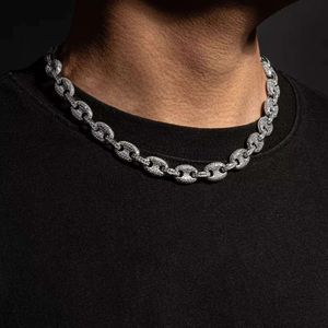 Fabrication Prix à la mode Iced Out 925 Collier de diamant de chaîne de liaison cubaine Sliver pour hommes bijoux personnalisés Hip Hop pour hommes