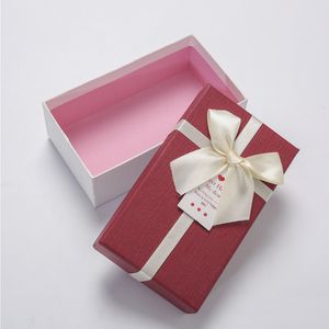 Fabrikant Aangepaste Rode Parterboard Luxe Bruiloft Gunsten Gunstig Geschenkdozen met Lint Gift Verpakkingsdozen met lint