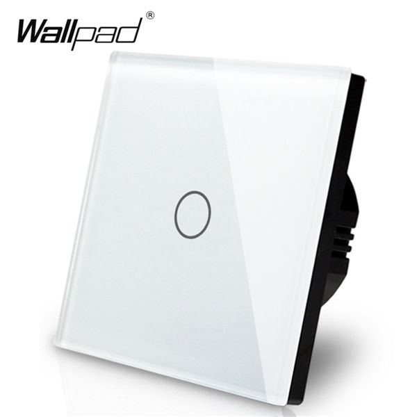Fabricant Wallpad EU Standard 1 Gang 2 voies 3 voies de contrôle blanc mur lumière écran tactile interrupteur panneau de verre T200605