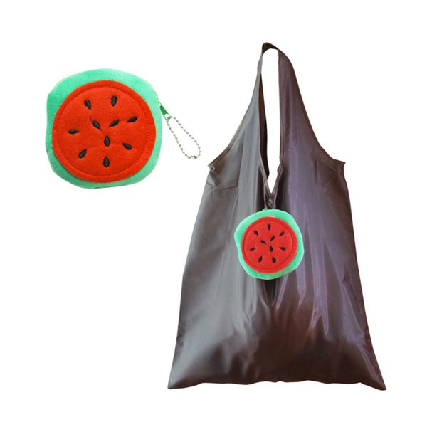 Fabricants Logo imprimable personnalisé sac de dessin animé en peluche pastèque réutilisable pliant Portable sac à provisions