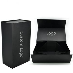 Fabricantes Logotipo impreso personalizado Lujo Alta calidad Negro Plegable Cierre magnético Caja de regalo plegable rígida