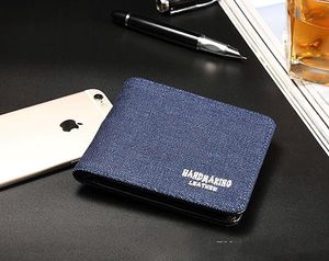 Fabricantes en Japón y Corea del Sur, monederos de ocio para hombres cortos de mezclilla para jóvenes, paquete para hombres, billetera para hombres, monedero con personalidad