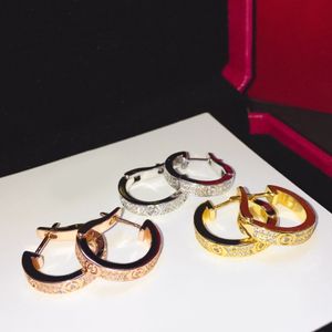 Orecchini serie Love con diamanti ADITA pendenti Ottone placcato oro Non sbiadisce Replica ufficiale Alta qualità Con scatola Regalo squisito