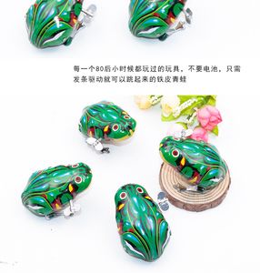 Fabrikanten Metal Frog Jumping Frog Clockwork Children's Baby Toys Classic 80 Best verkopende speelgoed Groothandel kraam