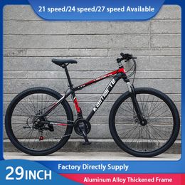 Fabrikanten Mountainbike 29 Inch Aluminium Frame 21/24/27 Speed Dubbele Schijfrem Schokabsorptie Fiets