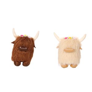 Fabricants en gros 2 couleurs 20 cm Highland Cow belle yak écossais Highland vache jouets en peluche dessin animé film télévision entourant poupées pour enfants cadeaux