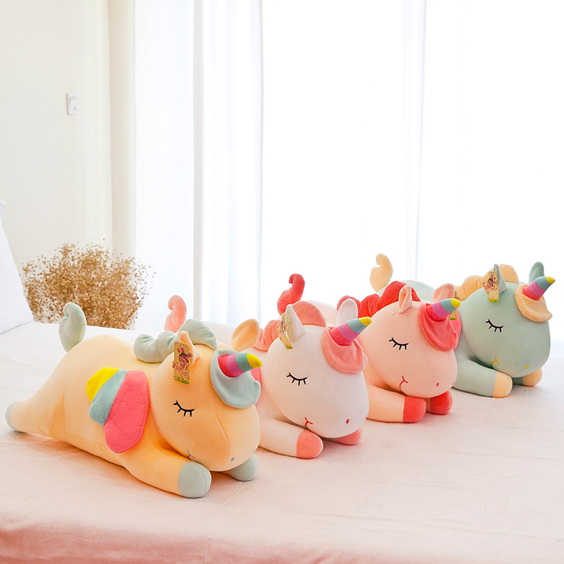 Fabrikanten Groothandel 30cm 4-kleuren Unicorn Plush Toys Rainbow Pony Dolls voor kinderen