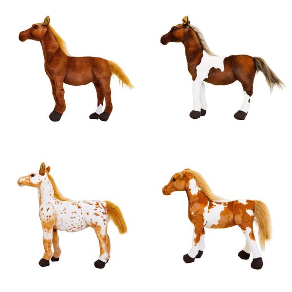 Les fabricants vendent en gros 30cm 4 styles de jouets en peluche de cheval de simulation cadeaux d'animaux en peluche pour les enfants