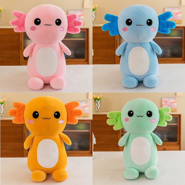 Fabricants en gros 4 couleurs 30cm Axolotl beaux jouets en peluche de dinosaure hexagonal jeux de dessin animé animaux environnants cadeaux d'anniversaire pour enfants