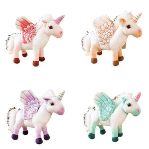 Fabrikanten Groothandel 4-kleuren 30 cm Unicorn Pegasus Plush Toys Cartoon Film en televisie rond dieren Kinder verjaardagscadeaus