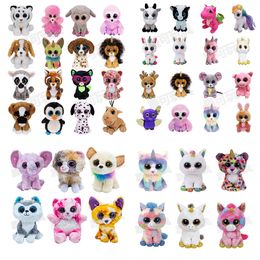 Les fabricants vendent en gros 40 styles de licornes hiboux jouets en peluche aux grands yeux dessin animé films d'animation TV animaux cadeaux pour enfants