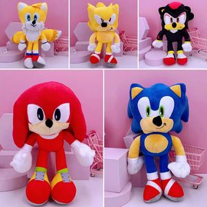 Fabricantes al por mayor 5 estilos de 30 cm erizo Sonic juguetes de peluche juegos de dibujos animados cine y televisión que rodean animales regalos para niños