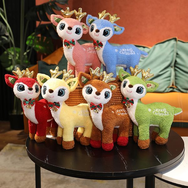 Cerfs Milu de noël 6 couleurs 35cm, jouets en peluche, poupées de fête de vacances et cadeaux de noël pour enfants, vente en gros, fabricants