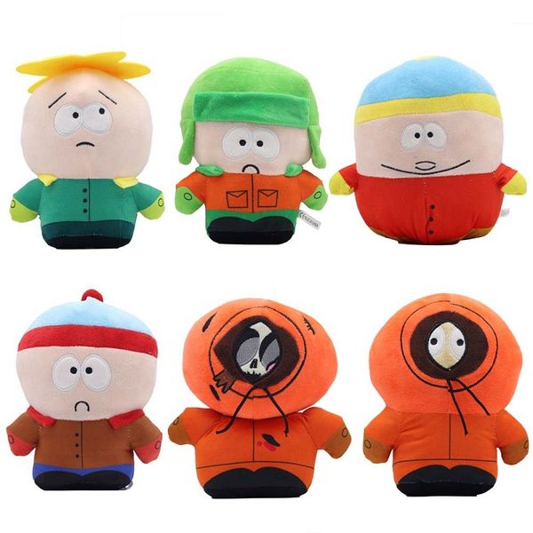 Fabricantes al por mayor 6 diseños de 20 cm South Park juguetes de peluche películas de dibujos animados muñecas periféricas de televisión para regalos de niños