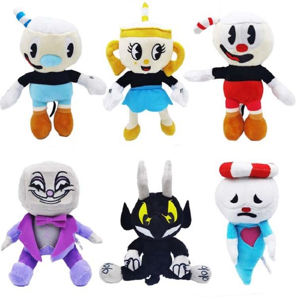 Fabricantes al por mayor 6 modelos de 24 cm cabeza de taza de té gran aventura taza de juguete de peluche hombre anime juego periférico muñeca regalo para niños