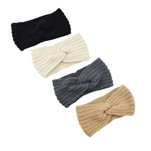 Fabrikanten Groothandel lint 36-kleuren gebreide cross-wool haarband oorbeveiliging handgeweven hoofdband dames mode warme herfst- en winterhaaraccessoires