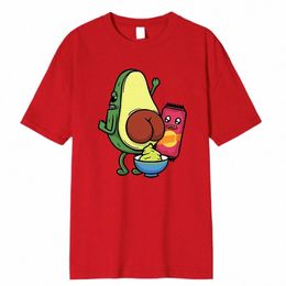 Fabrication de confiture d'avocat avec des T-shirts imprimés d'avocat Hommes T-shirts respirants Summer Cott Tshirt Hip Hop Lâche T-shirt surdimensionné X7Zj #