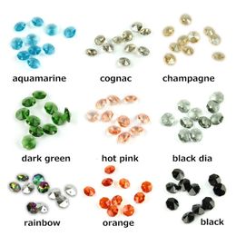 De nombreuses couleurs 14 mm 100pcs / 1000pcs Berons d'octogone en verre cristallin 1 trou / 2 trous accessoires de bricolage pour pendentifs à prisme en vrac 240430