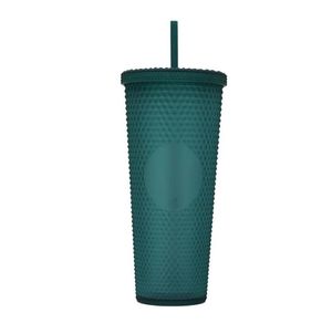 Vele kleuren 24oz Drinkware Studded Tumbler met deksel en rietje Dubbelwandige herbruikbare plastic bekers 710 ml koffiekopje