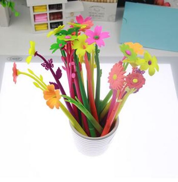 Beaucoup de mode épicé créatif papeterie doux chanceux fleur plante motif Floral poignée stylo à bille papeterie livraison gratuite