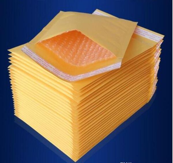 De nombreuses tailles jaune Kraft Bubble Mailing Enveloppe Sacs Bubble Mailers Enveloppes Rembourrées Emballage Sacs D'expédition GB1163