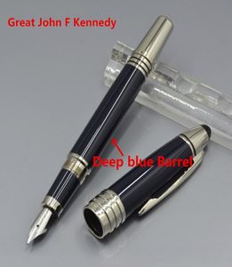 Muchos estilos Gran John Kennedy Bolígrafo de metal azul oscuro Bolígrafo Plumas estilográficas útiles escolares de oficina con JFK Serial 5381021