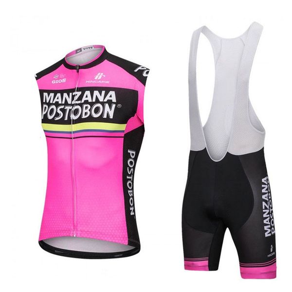 Manzana Postobon équipe cyclisme maillot sans manches gilet cuissard ensembles nouvelle vente chaude été VTT sweat confort U71953