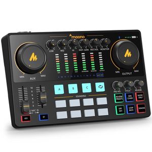 Maono AME2 Audio Interface Sound Card DJ Mixer All in One Portable Podcast Studio voor RecordingLive StreamingyOutubeguitarpc 240527