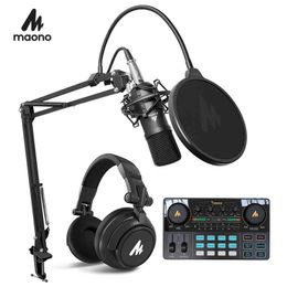 Maono Condensator Professionele Podcast Studio Microfoon Audio 3.5mm Computer Mic YouTube Karaoke Gaming Recording
