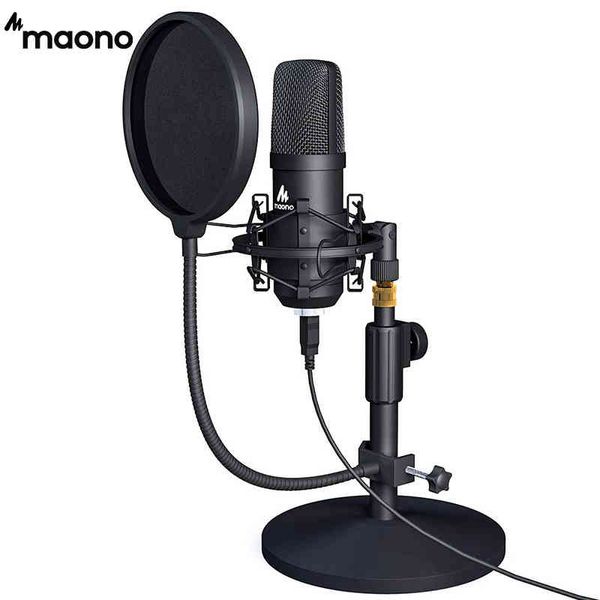 MAONO USB Kit Podcast profesional Streaming Micrófono Condensador Estudio Mic Computadora YouTube Gaming Grabación