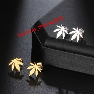 Maple Leaf Amulet Eore Piercing Bijoux argent / or plaqué simple classique en acier inoxydable en acier inoxydable Boucles d'oreilles pour hommes pour hommes