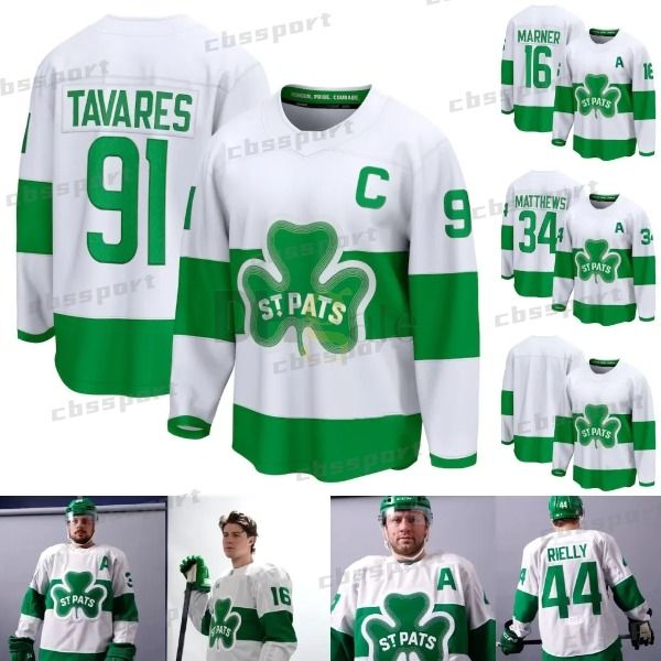 Maple Leafs 2024 St. Pats Maillots Auston Matthews William John Tavares Nylander Mitchell Marner Morgan Rielly Matt Murray Ryan Reaves Matthew Knies Tyler