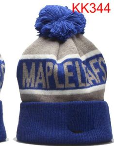 Maple Leafs Beanie North American Hockey Ball Team Side Patch Winter Wool Sport Gebreide hoed Skull Caps A0