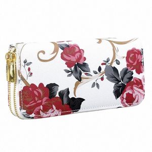 MARA'S DREAM 2020 WELLET'S'S ROSE PRINT PRIMT FI Sac à main Sac d'embrayage à fermeture à glissière Double sauvage Multi-carte sac Pourse 08T9 # #