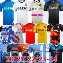 Maradona 20 21 22 23 24 Napoli Soccer Jerseys Naples Football Shirt Zielinski Koulibaly Camiseta de Futbol insigne Foot Mertens Lozano Osimhen Calcio Kvaratskhelia