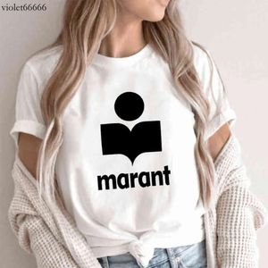 Marant Femme T-shirt coton Haruku T-shirt col rond femmes casual t-shirts mode T-shirt ample G220310