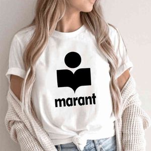 Marant Femme T-shirt femmes coton Harajuku T-shirt col rond t-shirts décontractés mode T-shirt ample G220310