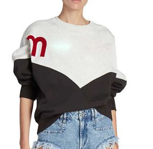 Marant sweatshirt ronde nek pullover sweatshirts dames ontwerper hoodie brief flocking print casual lange mouwen pullovers