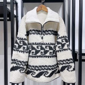 Marant Women Fashion Classic pulls New Etoile Marner Sweater Femmes Pulllate Pullaters Prilleteurs Half-Zip Fleece Coat Designer Cardigan Femmes Kn o0dy #