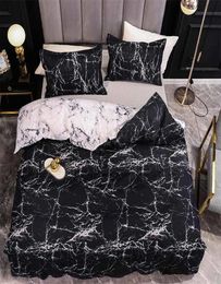 Ensemble de literie en marbre pour chambre à coucher couvre-lit souple pour lit double maison de couvre-couette à la couette de qualité de qualité et taie 2202202511