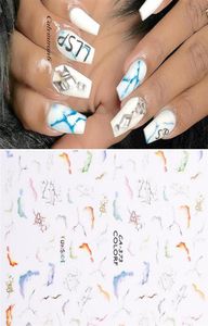 Marble Blooming Nail Art Stickers for Nails Manucures Femmes Face Design Nails Adhesive Slider Decals Tape Nail Art Decoration212R3173528